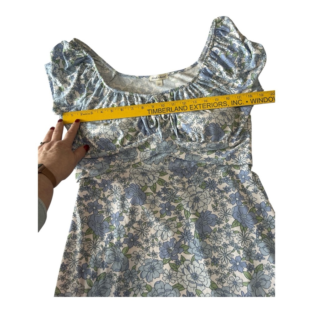 Derek Heart Blue & White Floral Padded Bust Empire Waist Mini Sundress Size XL. - Picture 9 of 12